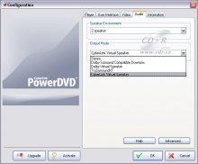 PowerDVD 7: nastavení výstupního zvukového režimu