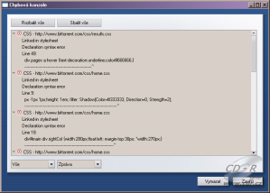 chybová konzole