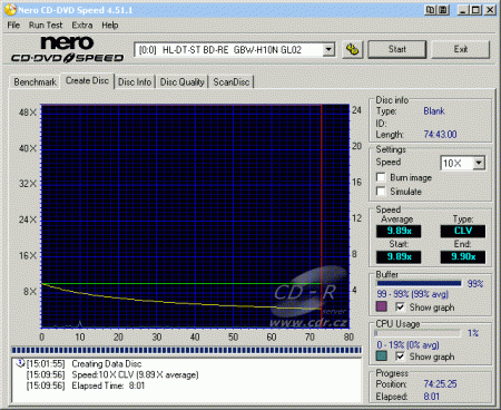 LG GBW-H10N - CDspeed zápis CD-RW