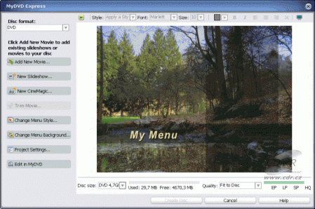 Creator 9 MyDVD Express