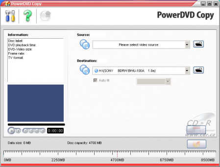 Sony BWU-100A - software CyberLink PowerDVDCopy