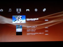 PS3 menu, filmové trailery