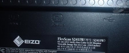 EIZO FlexScan S2411W, značení vstupů