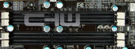 DDR3 paměťové sloty na základní desce Biostar TP35D3-A7 Deluxe