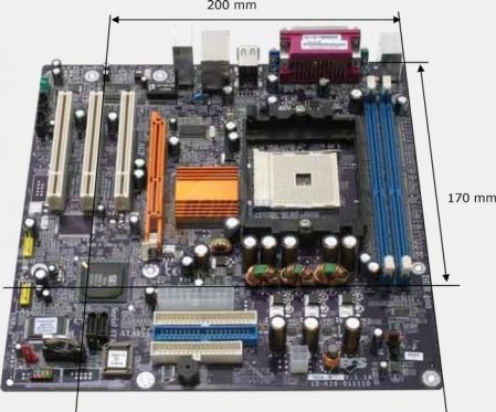 Náčrt velikosti Mini-DTX na microATX desce