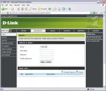 D-Link DNS-323, uživatelské účty