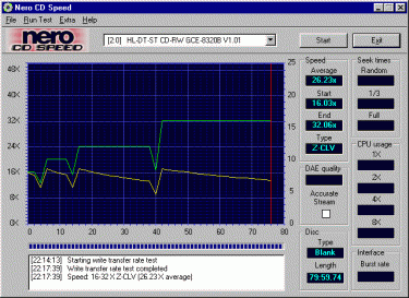 LG GCE-8320B CDspeed zápis CD-R