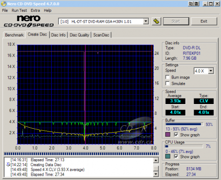 LG GSA-H30N - CDspeed zápis DVD-R DL 4×