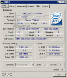 CPU-Z: Core 2 Duo E6400