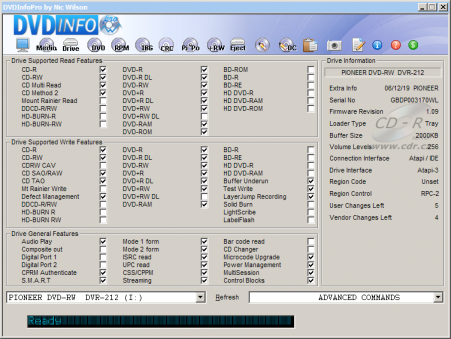 Pioneer DVR-212 - DVDinfo Pro