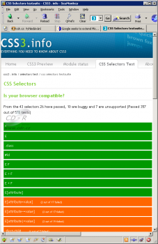 CSS Selectors test: SeaMonkey 1.1.1