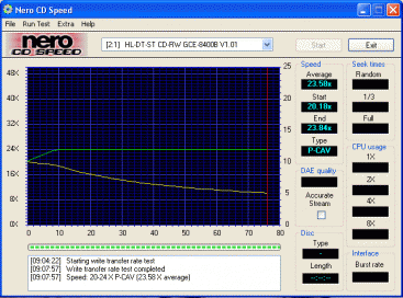 LG GCE-8400B CDspeed zápis CD-R 24×