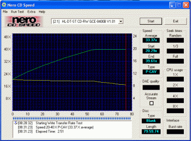 LG GCE-8400B CDspeed zápis CD-R 40×