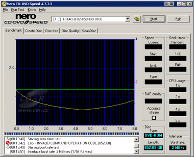 Čtení HDD v Nero CD-DVD Speed