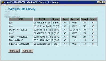 OvisLink WL-5460AP v2: Vyhledávání sítí