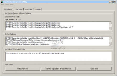 LG GGW-H20L - software LightScribe Diagnostic utility