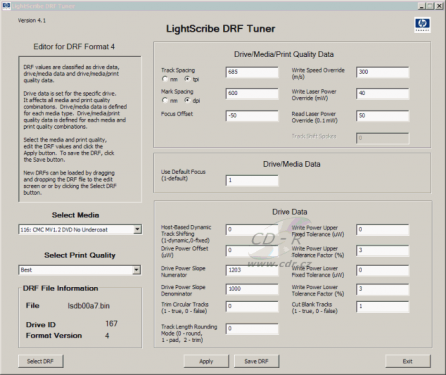 LG GGW-H20L - software LightScribe DRT Tuner