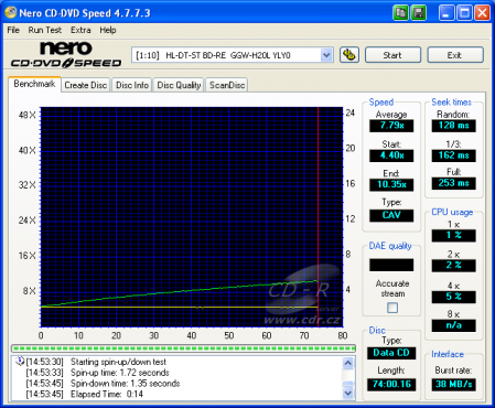 LG GGW-H20L - CDspeed čtení CD-ROM silent