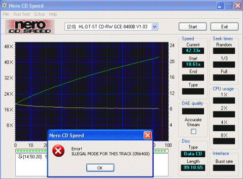 LG GCE-8480B CDspeed data 99