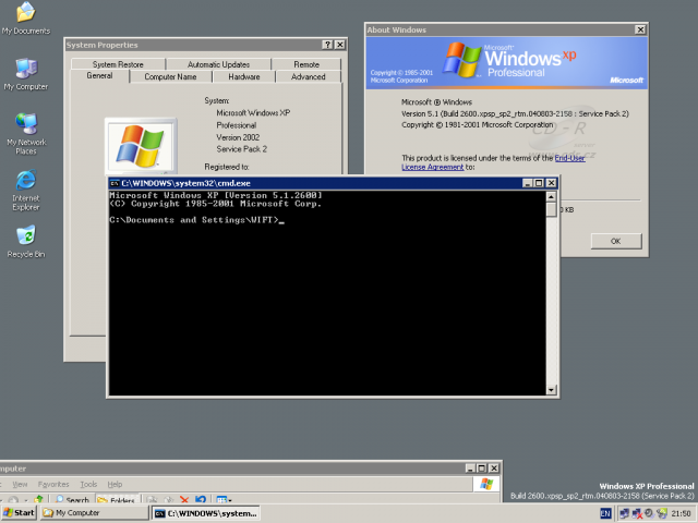 Windows XP Service Pack 2 - plocha