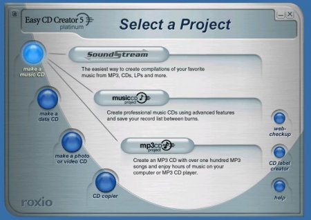 Easy CD Creator 5 Platinum - Project Audio