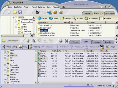 WinOnCD 6 Data Projekt