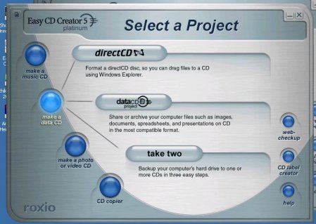 Easy CD Creator 5 Platinum - Project Data