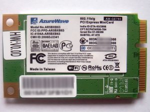 Wi-Fi Mini-PCI Express AzureWave AW-GE780