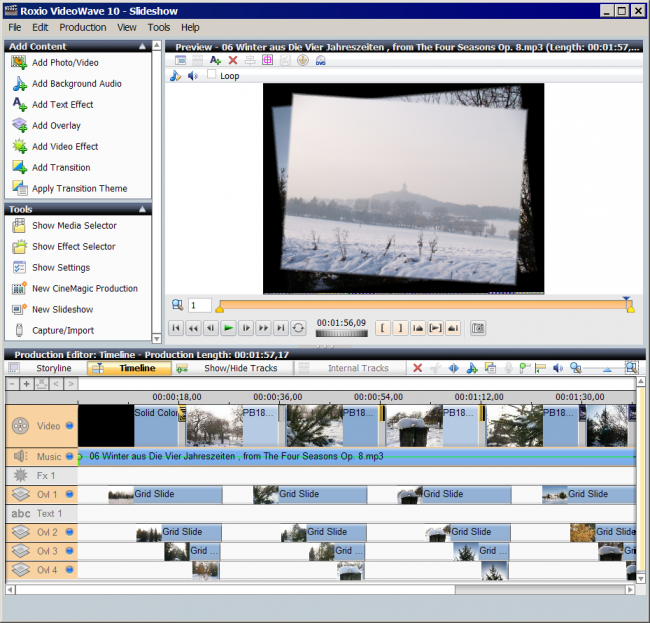 Easy Media Creator 10 - VideoWave editace slideshow