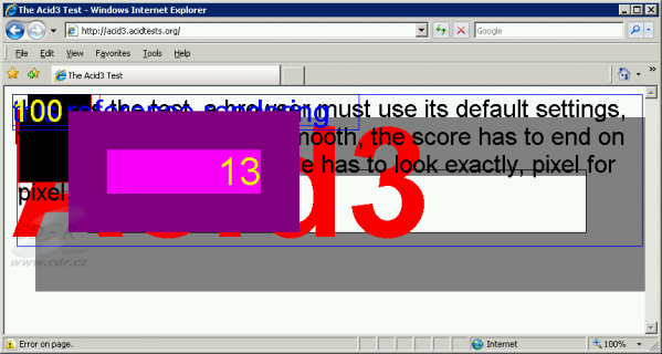 Acid3: Internet Explorer 7