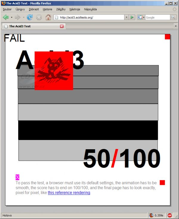 Acid3: Firefox 2.0.0.11