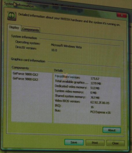 GeForce 9800 GX2 ve Windows Vista