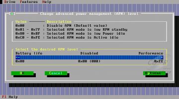 Hitachi Feature Tool - Advanced Power Management Settings