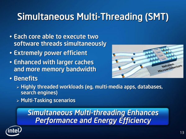 Simultaneous Multi-Threading (SMT) v mikroarchitektuře Intel Neh