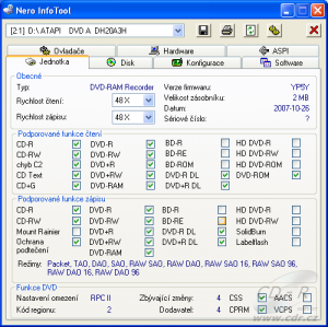 LiteOn DH20A3H - Nero InfoTool