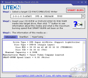 LiteOn DH20A3H - SmartBurn info - rychlost bez HyperTuningu