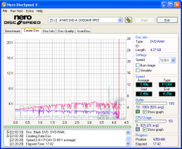 LiteOn DH20A4P - CDspeed zápis DVD-RAM 12× s verifikací