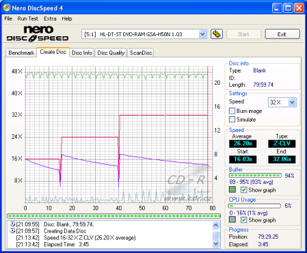 LG GSA-H58N - CDspeed zápis CD-RW