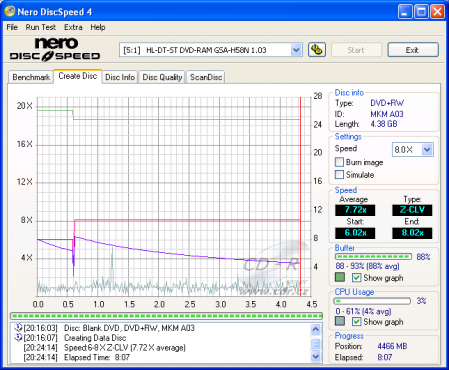 LG GSA-H58N - CDspeed zápis DVD+RW