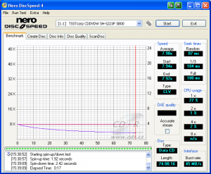 Samsung SH-S223F - CDspeed čtení CD-ROM silent