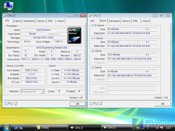 CPU-Z: 45nm AMD Phenom