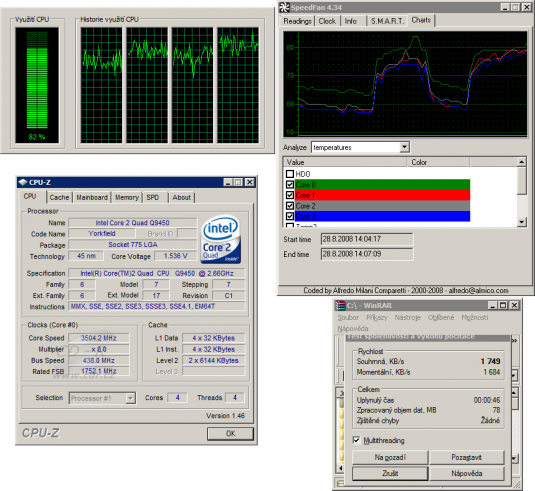 Přetaktování C2Q Q9450 na 3,5 GHz