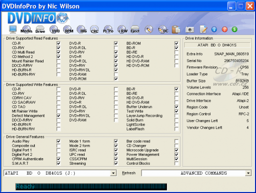 LiteOn DH-4O1S - DVDinfo Pro