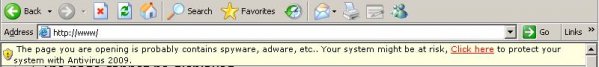 Falešné varovné hlášení - Antivirus 2009