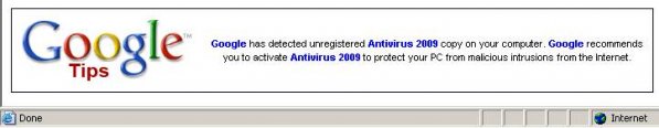 Falešné varovné hlášení - Antivirus 2009