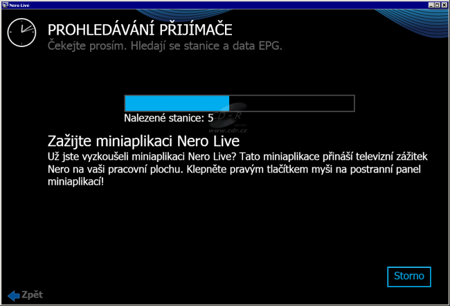 Nero 9 - Live vyhledávání stanic