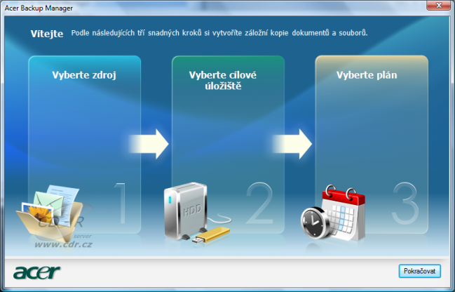 Acer Aspire 5810T Timeline: Acer Backup Manager