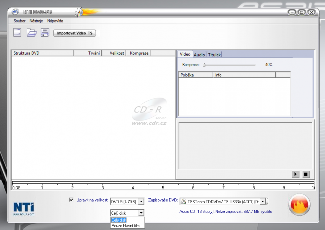 Acer Aspire 5810T Timeline: NTI DVD Fit