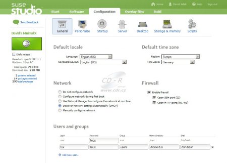 SUSE Studio - obecné nastavení