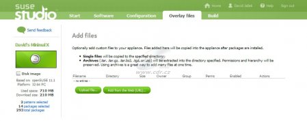 SUSE Studio - přidání souborů